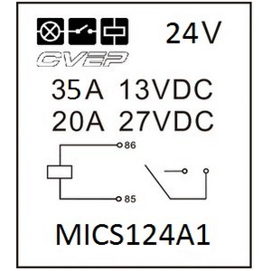 [MICS124A1] Microrelay 24V - Closer - 20A - sealed