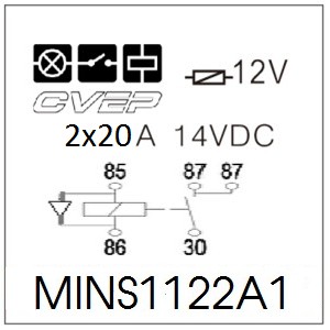 [MINS1122A1] Doppelschließer-Minirelais 12V - Diode 