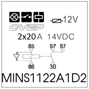 [MINS1122A1D2] Doppelschließer-Minirelais 12V - Diode 