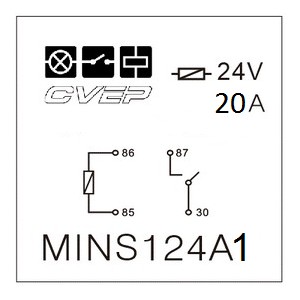 [MINS124A1] Minirelay 24V - closer - 20A - without bracket - sealed
