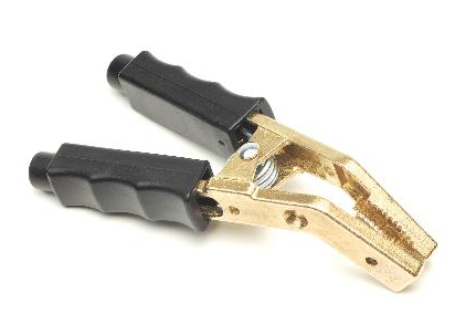 [P260N] Batteriezangenklemme Messing (+) bis 35mm² mit schwarzen Kunststoffgriff