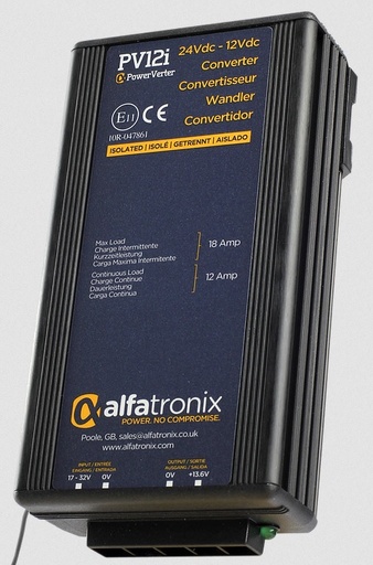 [PV12i] Voltage Converter 24V/12V AlfaTronix PowerVerter PV12i - isolated