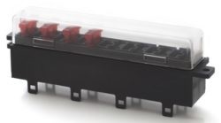 [SD8-H1295] Fusholder 8-pol. with pos. lock - .black,  with clear cover
