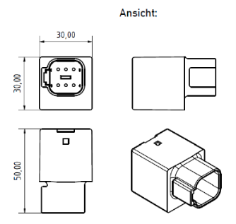 [SSDR93010] Solid state relay 30x30x50mm - SSD - 9-30V - 10A - DTF13-6P connection - potted