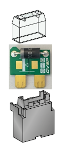 [0351SD03] Kit diode 3A/1300V in fuse holder with Cover and flat plug connection 6.3mm