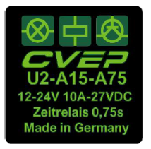 [U2-A15-A75] Timer relay 9-30V - 20A (14VDC) - switch-on delay 0.75s - Housing: 30x30x30