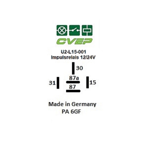 [U2-L15-001] Pulse Relay 12/24V - switch-off-delay - adjustable 1 - 30s - retriggerable