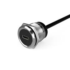 [USB-C-681110L] USB socket (Type C) 12-28V / 45W - with 50 cm cable - with USB (Type-A) plug