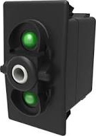[V5DAKHNC-00000-000] Carling Switch Contura 12V - ON-NONE-(ON) - LED 1 Green SB - LED 2 Amber - without Rocker - 8-pin basis