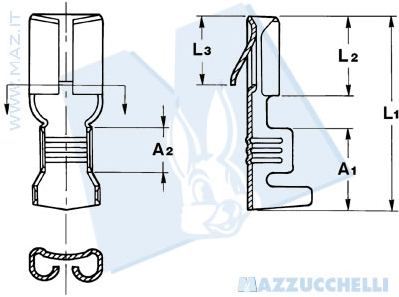 [03CP140713-10738] Crimp contact with locking lug - sleeve 2.8mm (0.5-1.5mm²) - tin-plated brass - material thickness: 0.8mm - single item 
