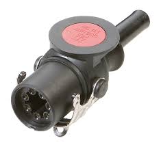 [6.83104.003-B] Plug 24 V, ABS-EBS plug 7-pin, according to ISO 7638, with anti-kink sleeve, with screw contacts